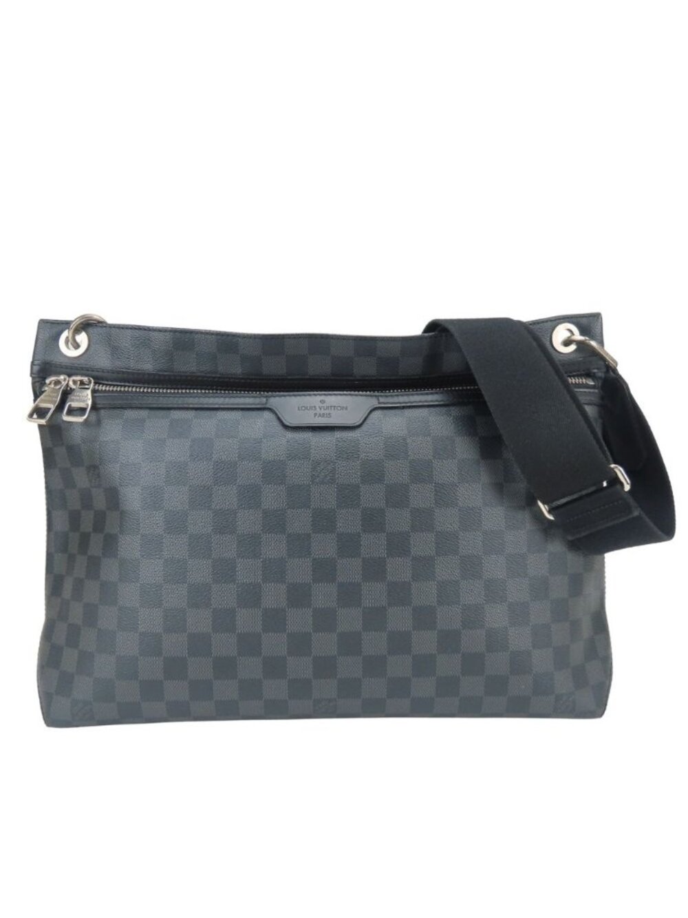 Louis Vuitton Shoulder Bag Hunter Damier Graphite Leather Black Gray Crossbody